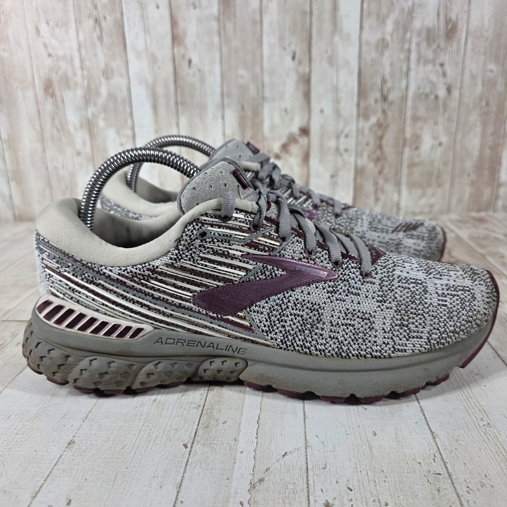 Brooks Adrenaline GTS 19 Womens Running Shoes Grey Plum 1202841B011 Size 9.5